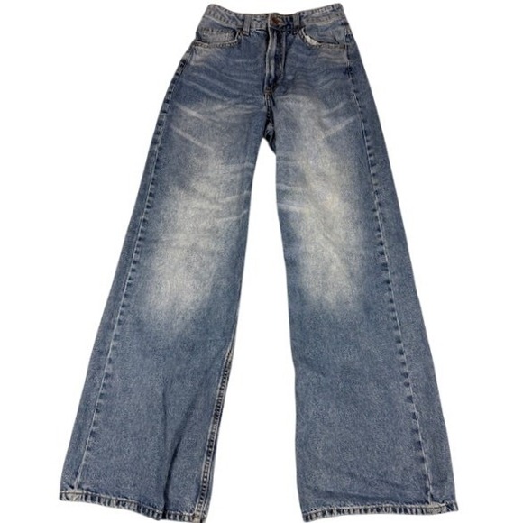 H&M Denim - H&M Jeans Womens 2 Divided Wide Leg High Waisted Light Wash Denim 0814631023